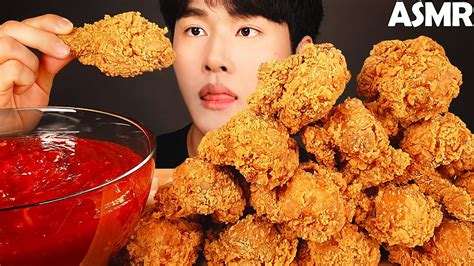 chicken mukbang|mukbang eating fried chicken.